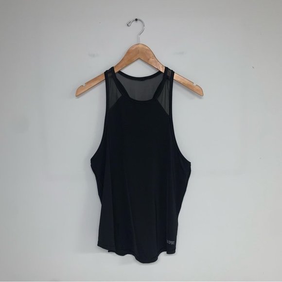 Victoria's Secret Sport  Tank Top High Neck Mesh Black Sleeveless Size Medium - Picture 3 of 6